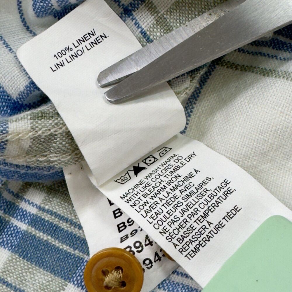 Lucky Brand Men’s Linen Shirt Plaid Short Sleeve Button Up XL - Picture 8 of 13